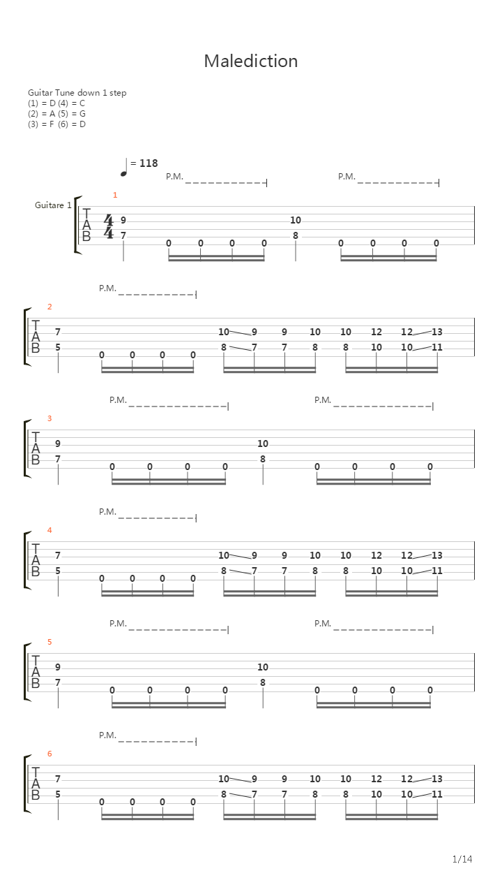 Malediction吉他谱