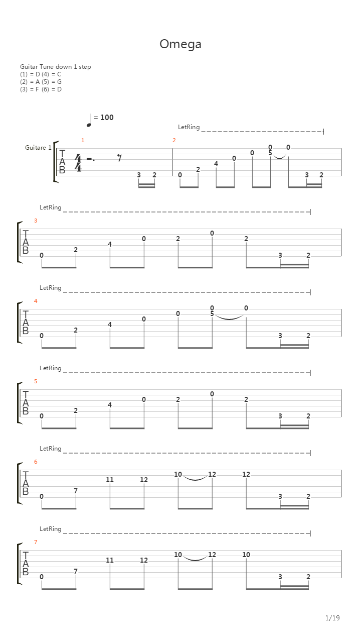 Omega吉他谱