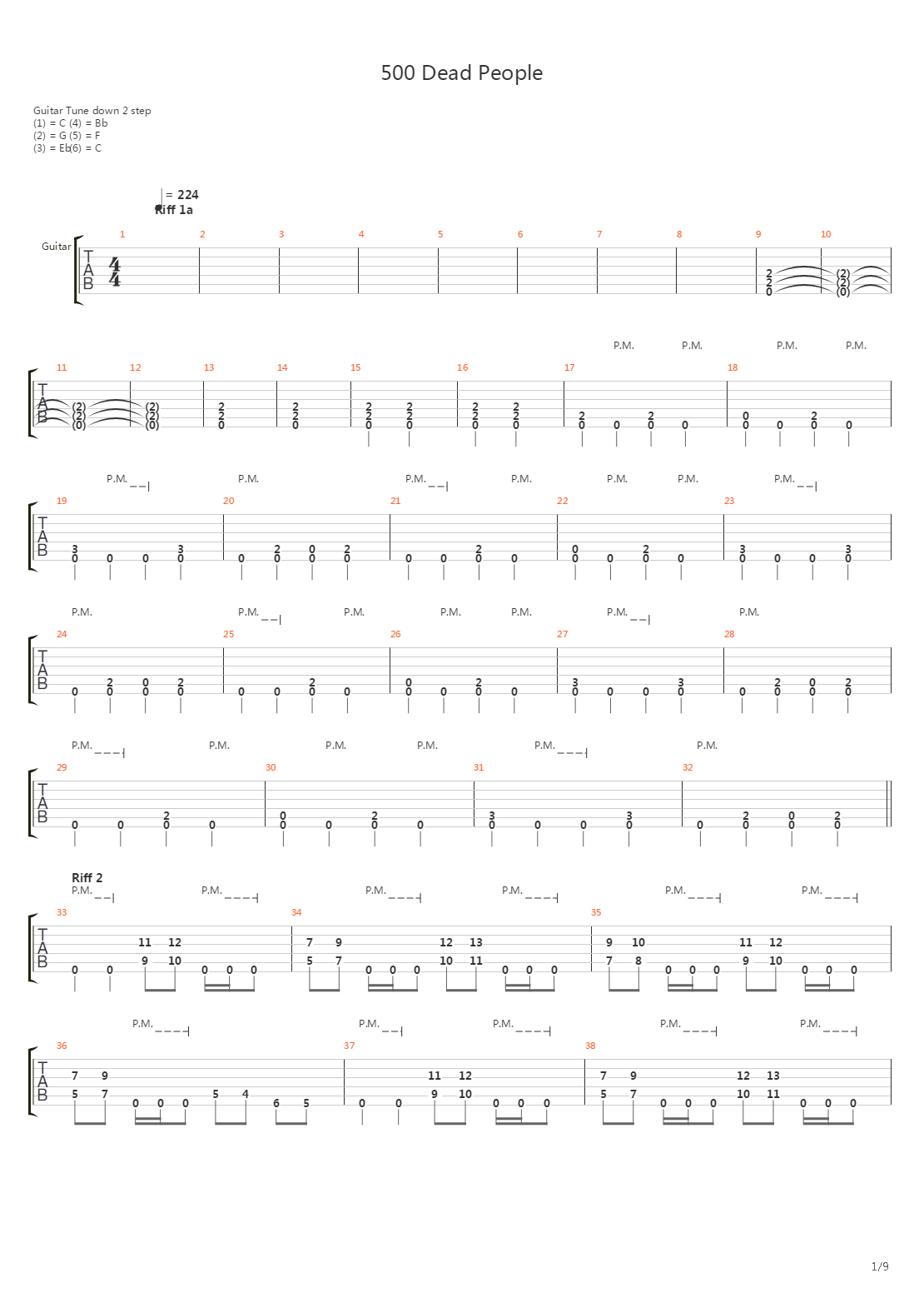 500 Dead People吉他谱