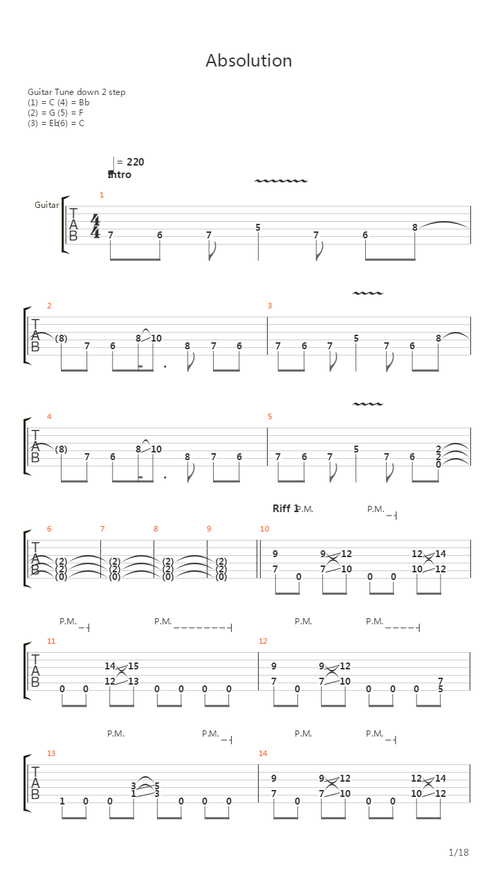 Absolution吉他谱
