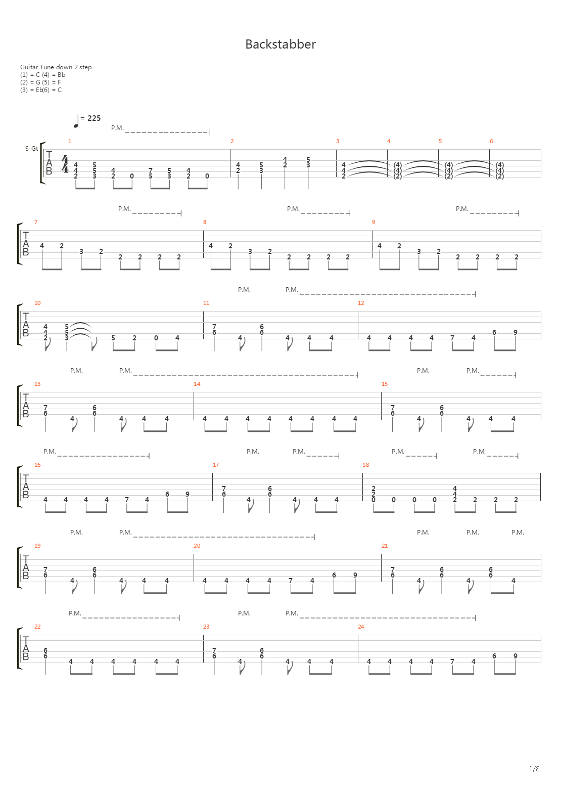 Backstabber吉他谱