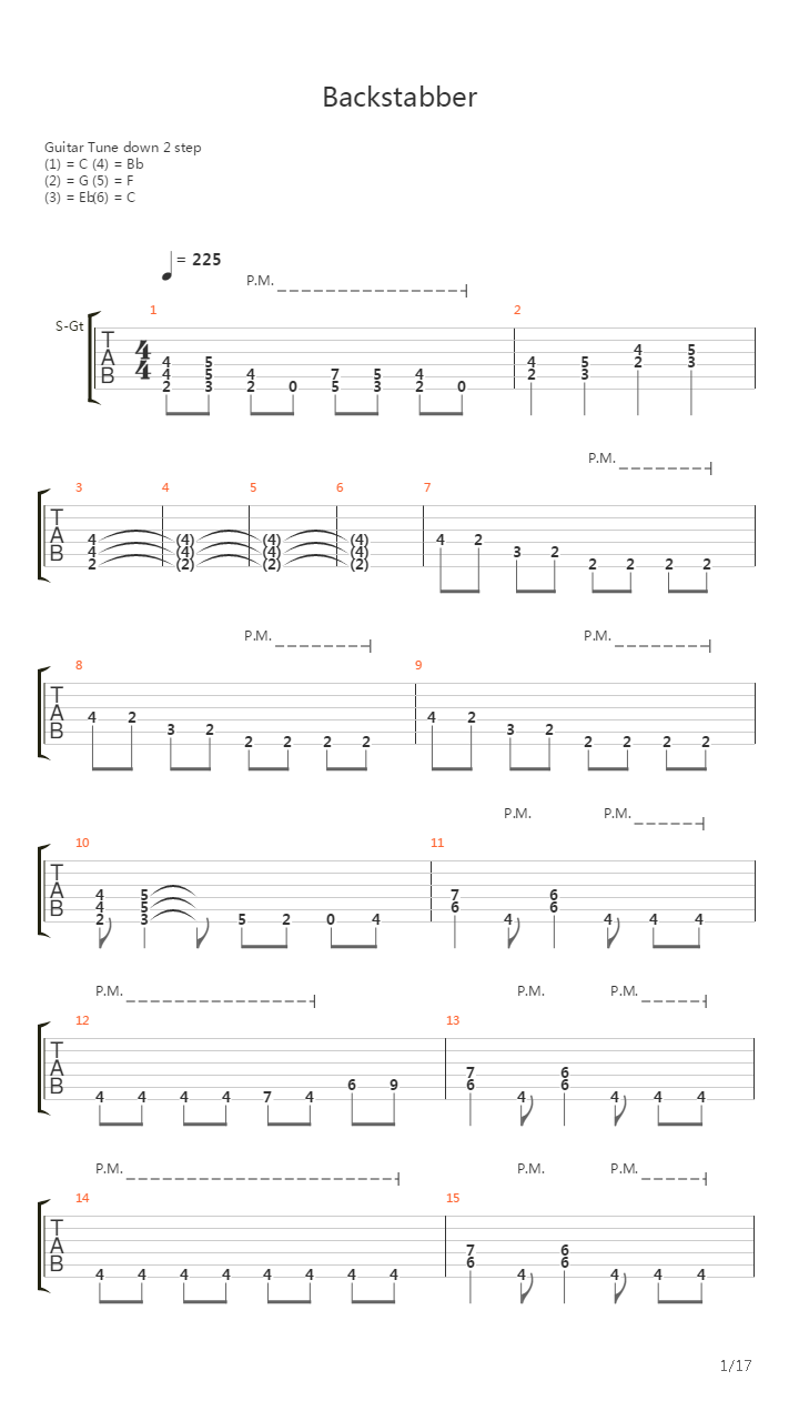 Backstabber吉他谱