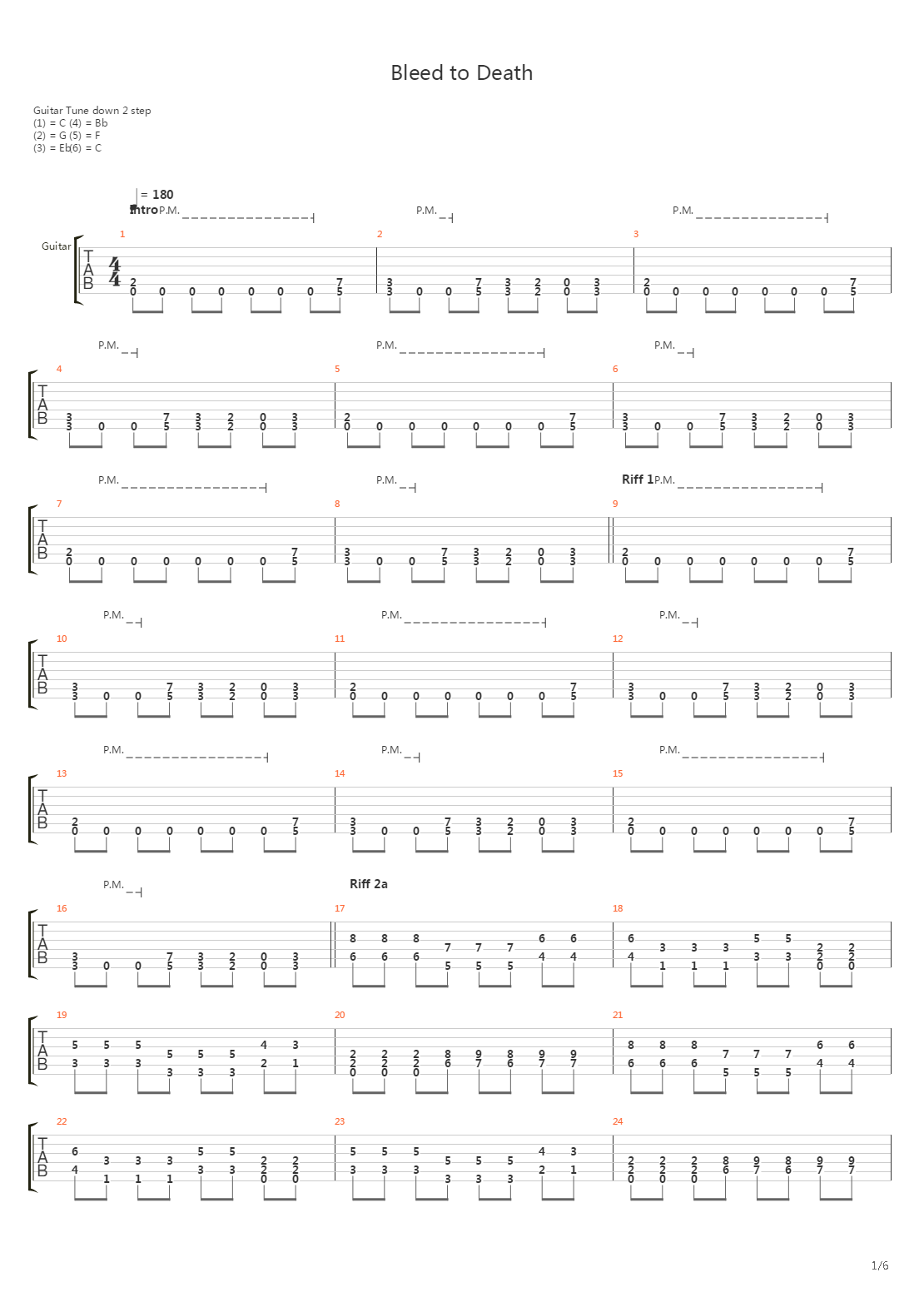 Bleed To Death吉他谱