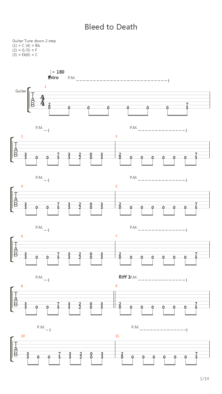 Bleed To Death吉他谱