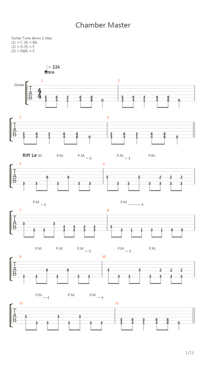 Chamber Master吉他谱