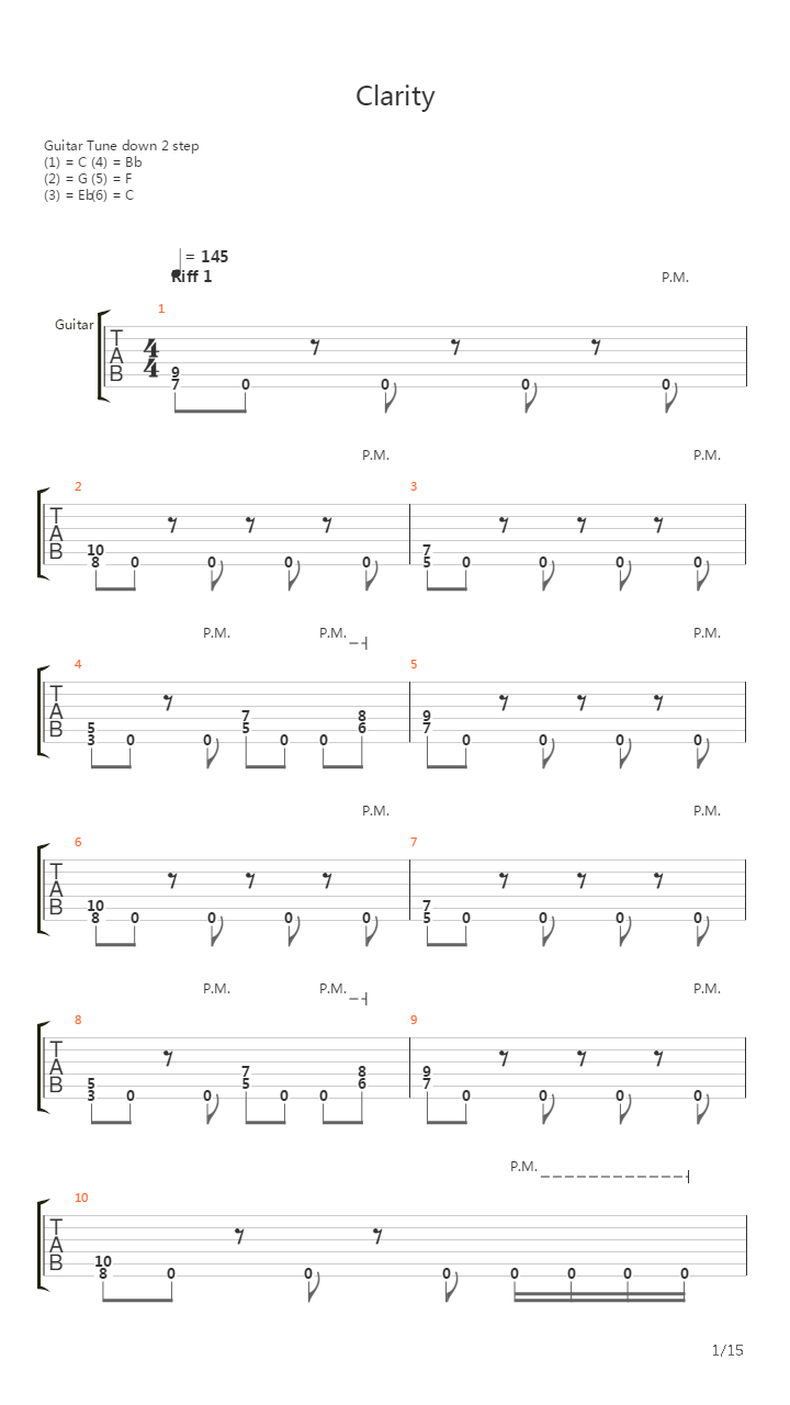 Clarity吉他谱