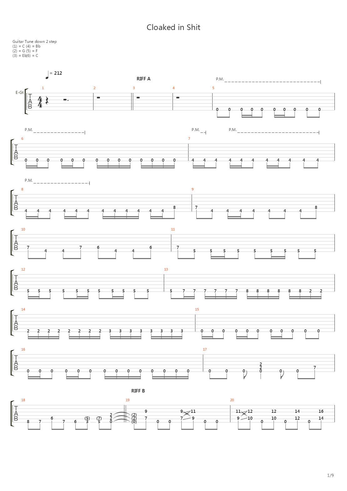 Cloaked In Shit吉他谱