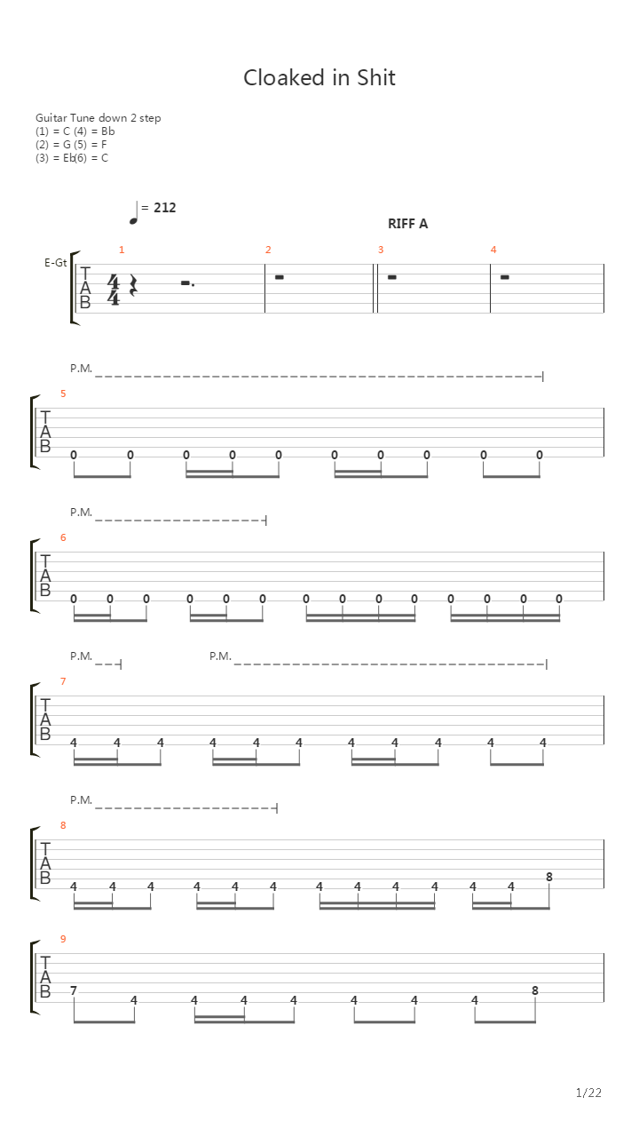 Cloaked In Shit吉他谱