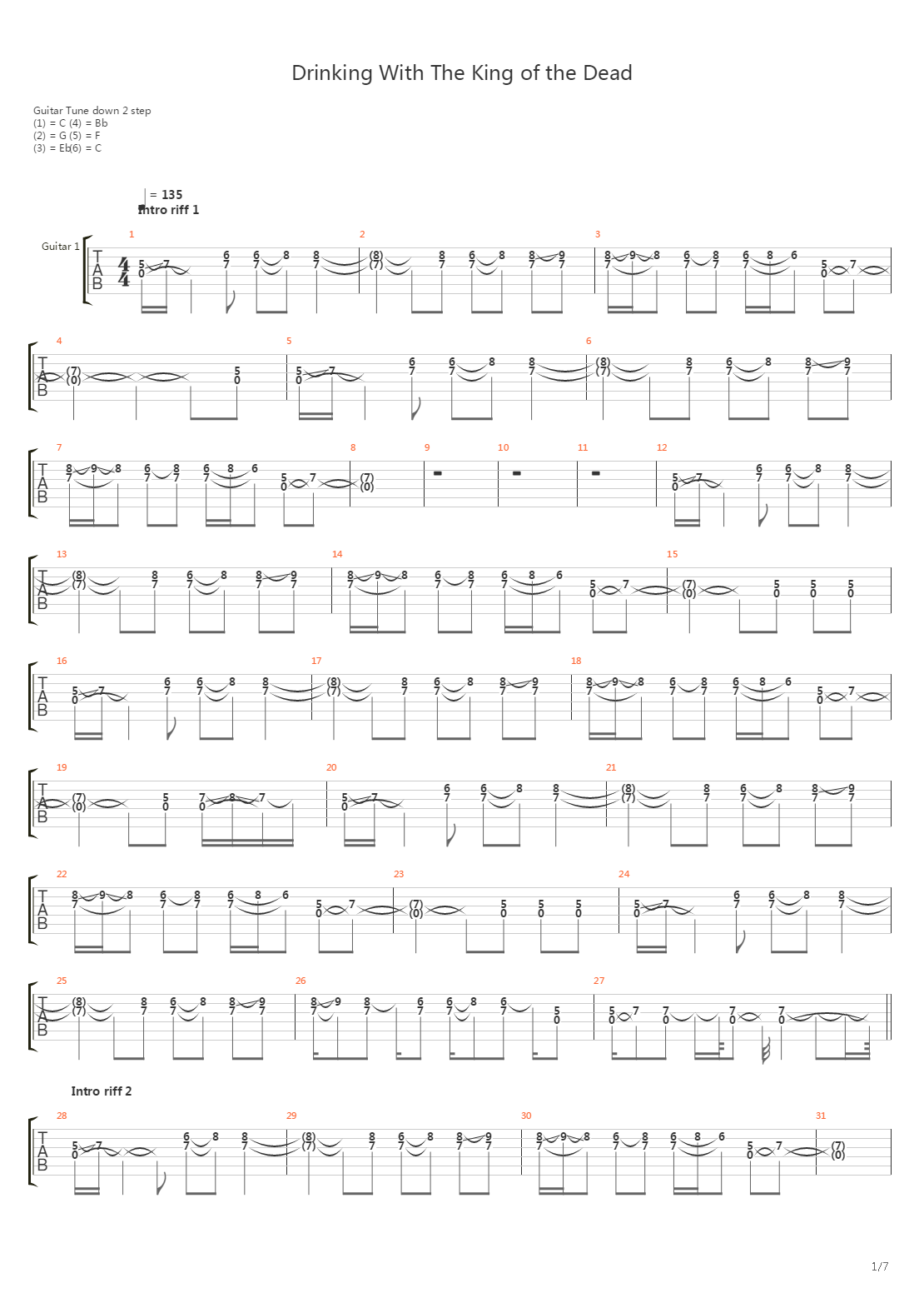 Drinking With The King Of The Dead吉他谱