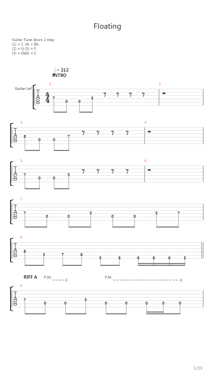 Floating吉他谱