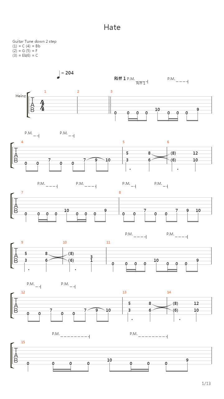 Hate吉他谱