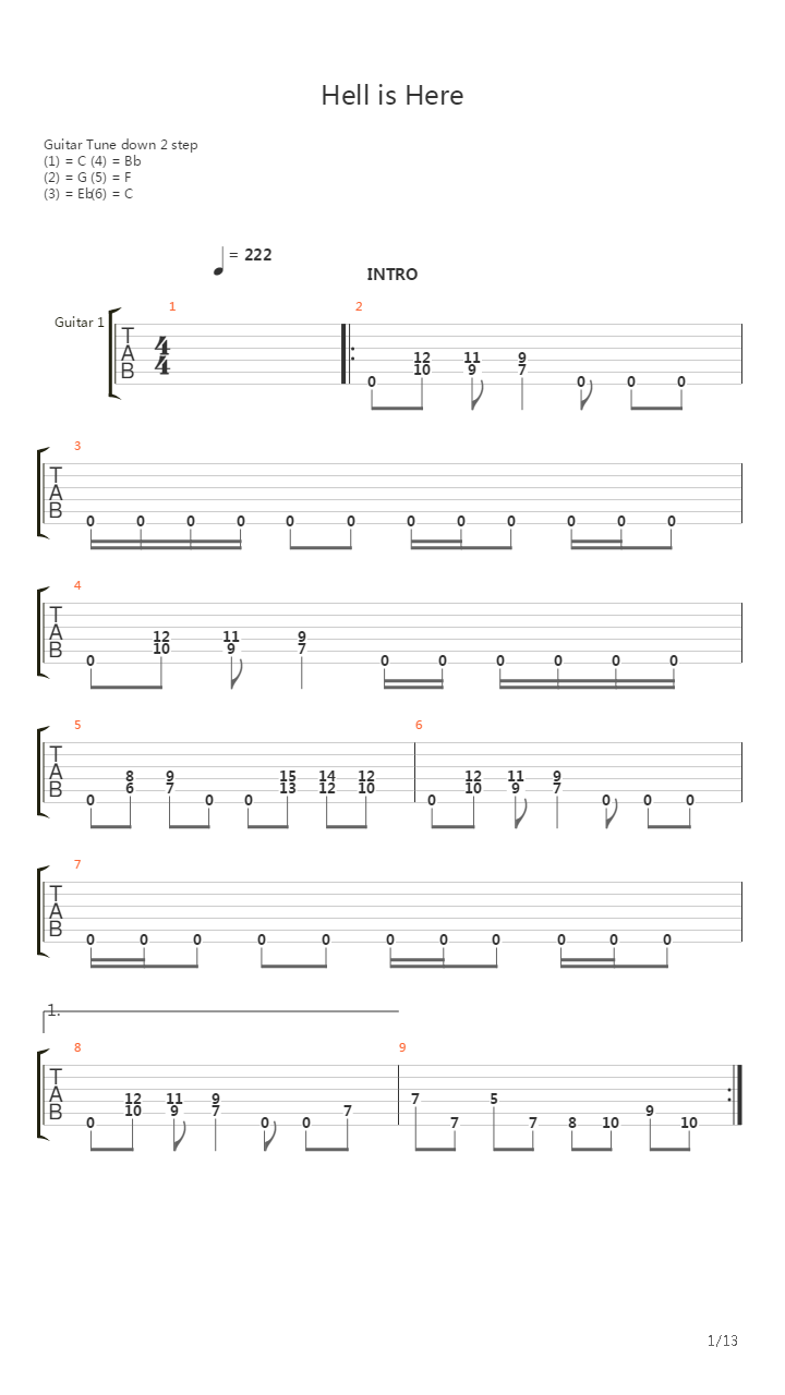 Hell Is Here吉他谱