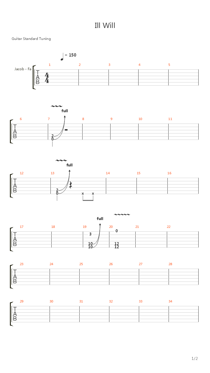 Ill Will吉他谱