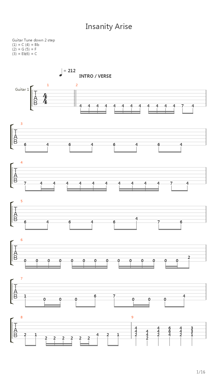 Insanity Arise吉他谱