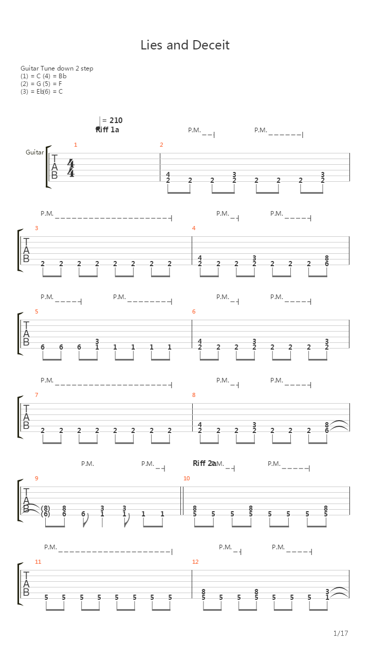 Lies And Deceit吉他谱