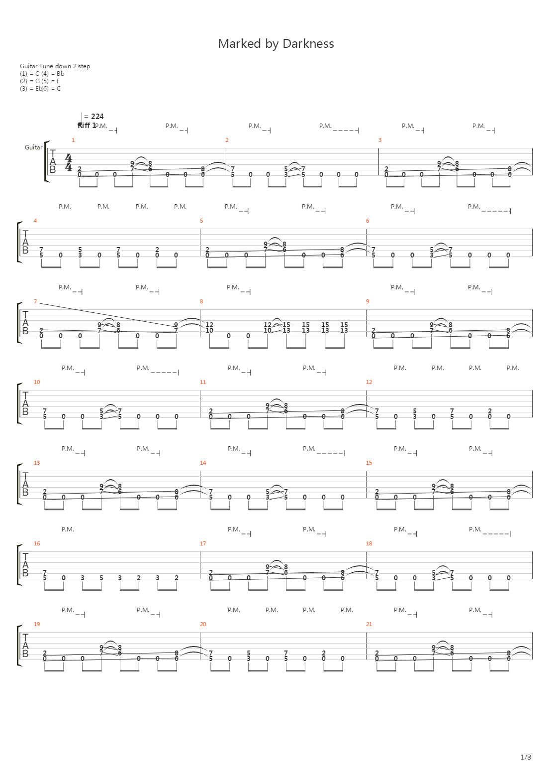 Marked By Darkness吉他谱