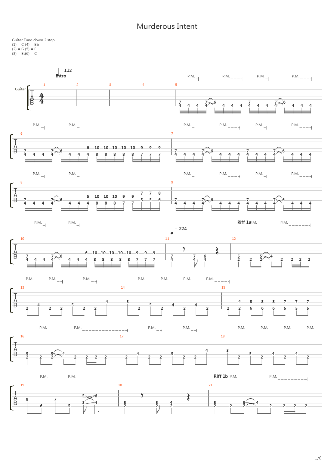 Murderous Intent吉他谱