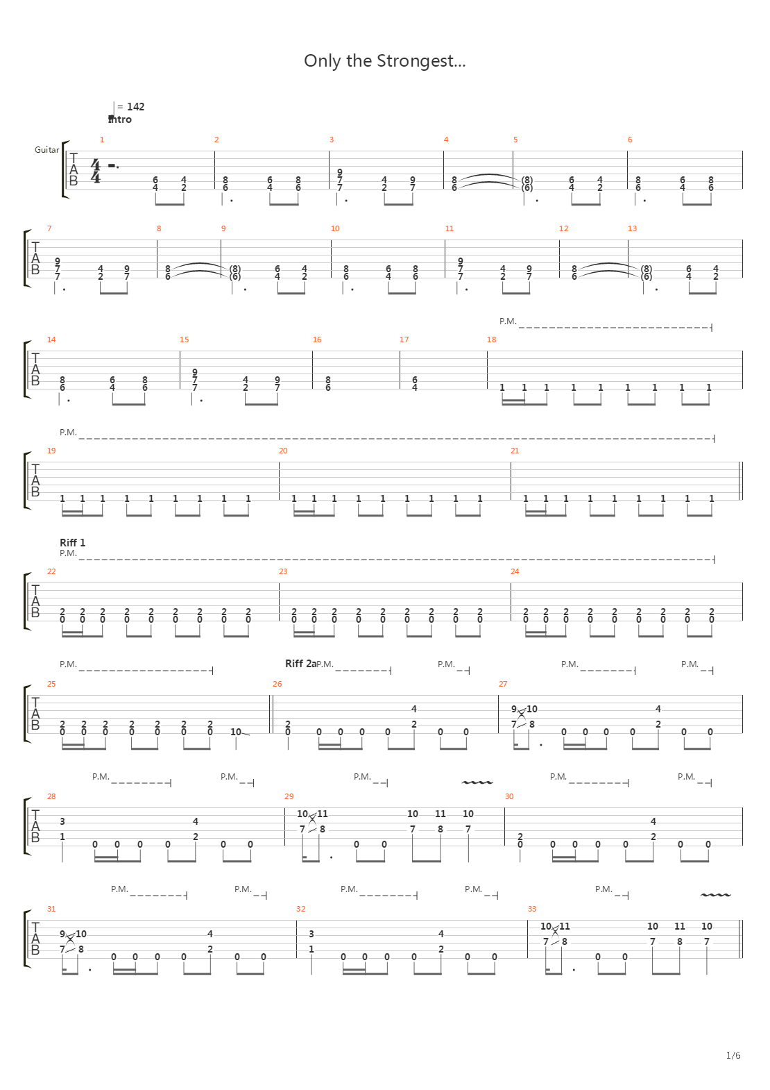 Only The Strongest吉他谱