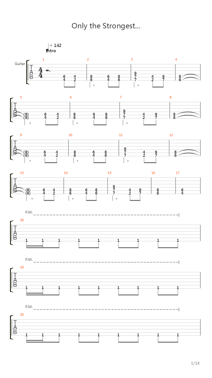 Only The Strongest吉他谱