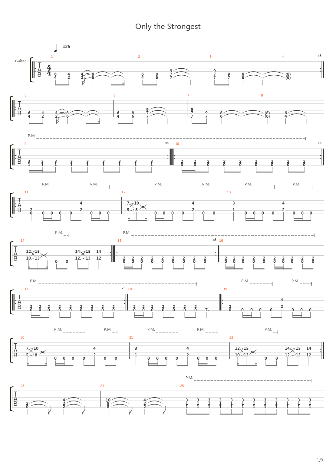 Only The Strongest吉他谱