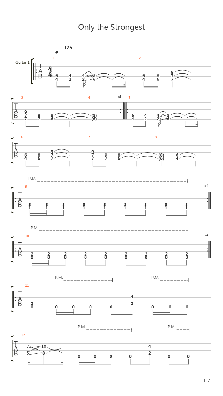 Only The Strongest吉他谱