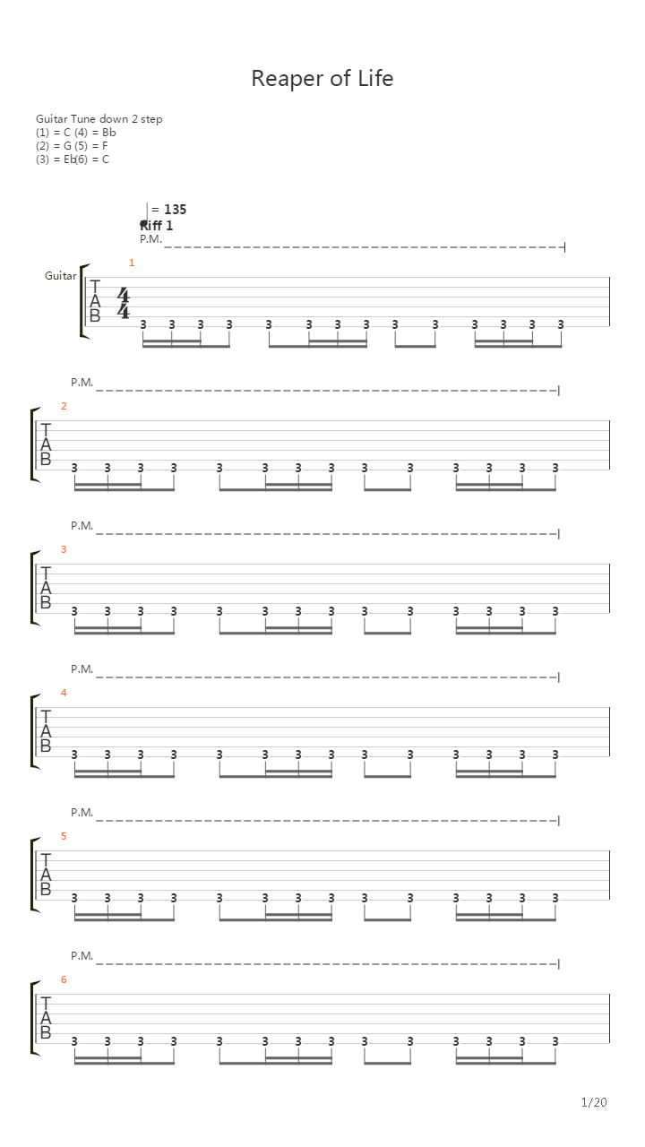 Reaper Of Life吉他谱