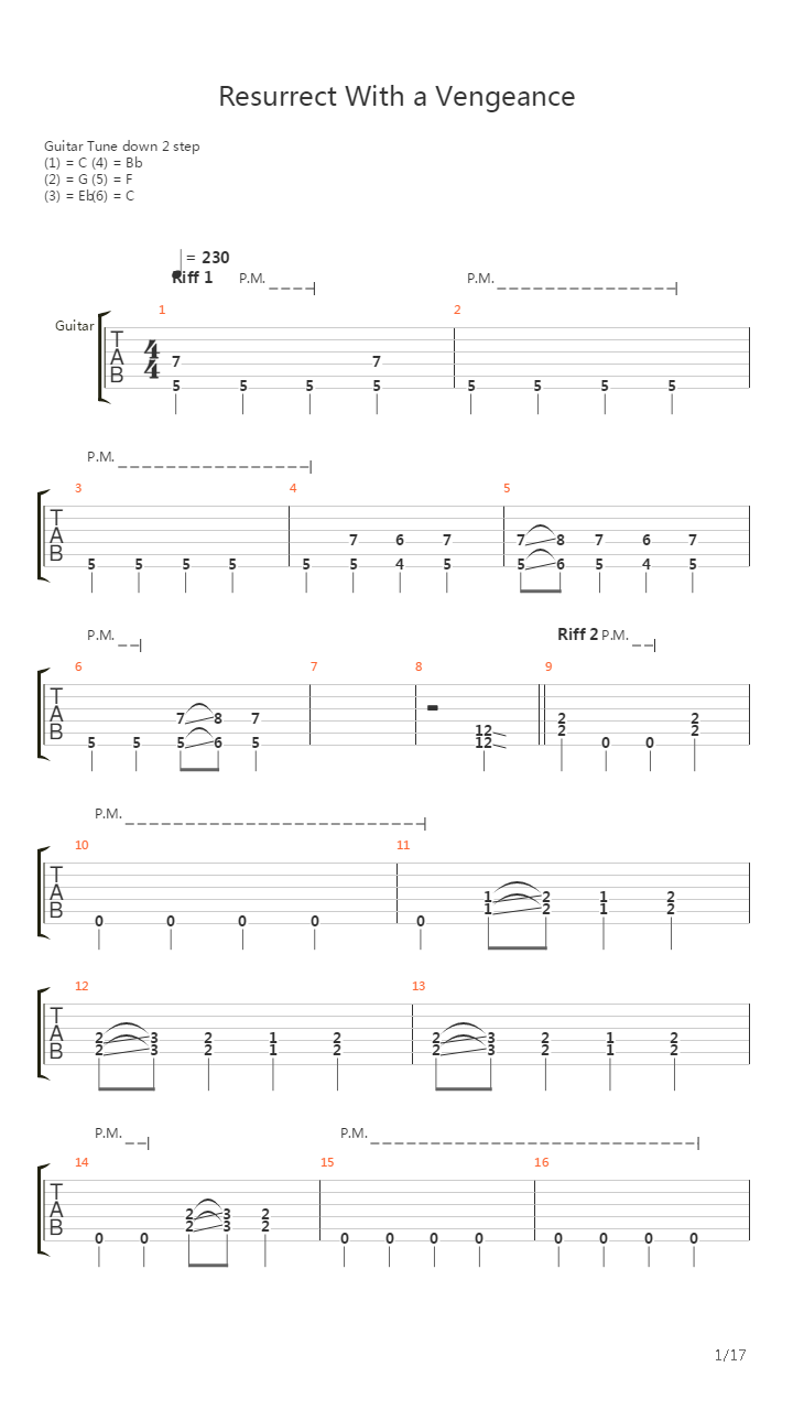 Resurrect With A Vengeance吉他谱