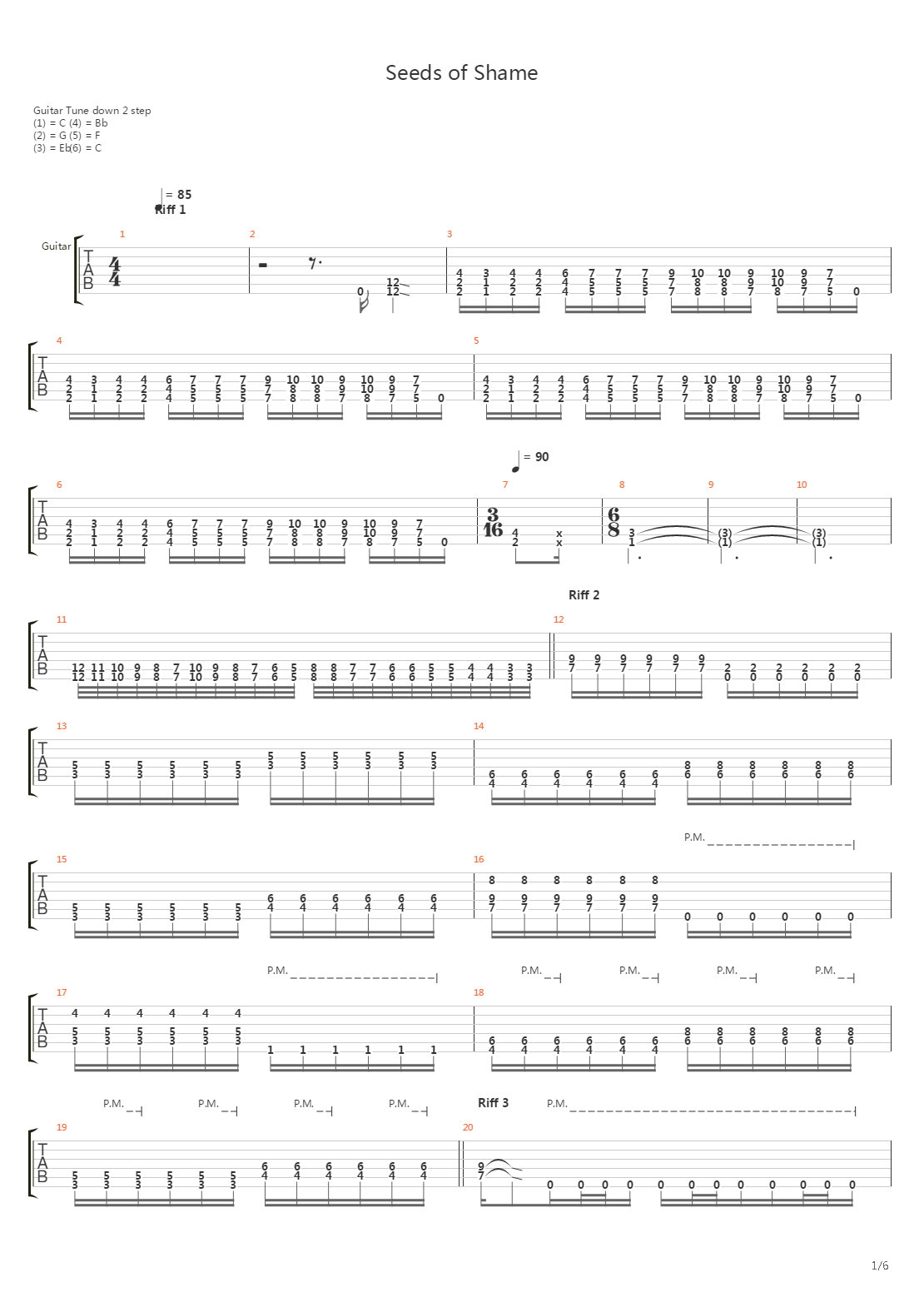 Seeds Of Shame吉他谱