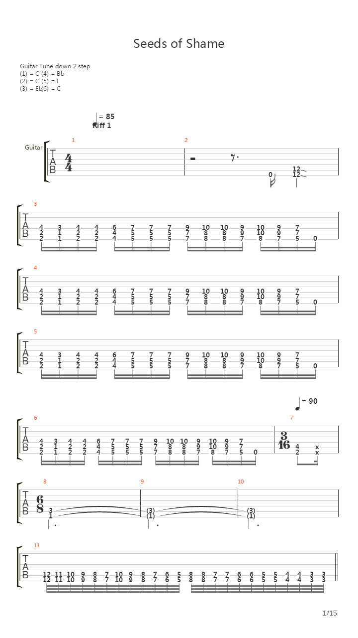 Seeds Of Shame吉他谱