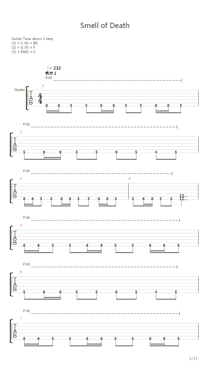 Smell Of Death吉他谱