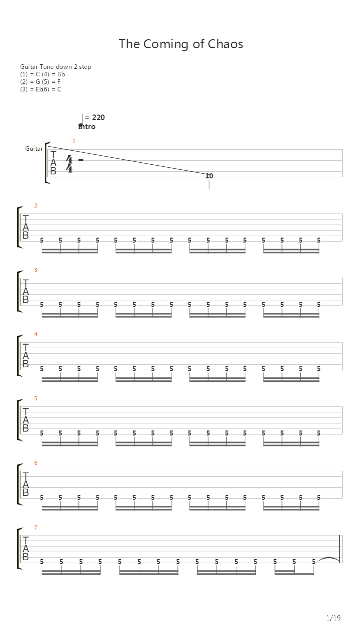 The Coming Of Chaos吉他谱
