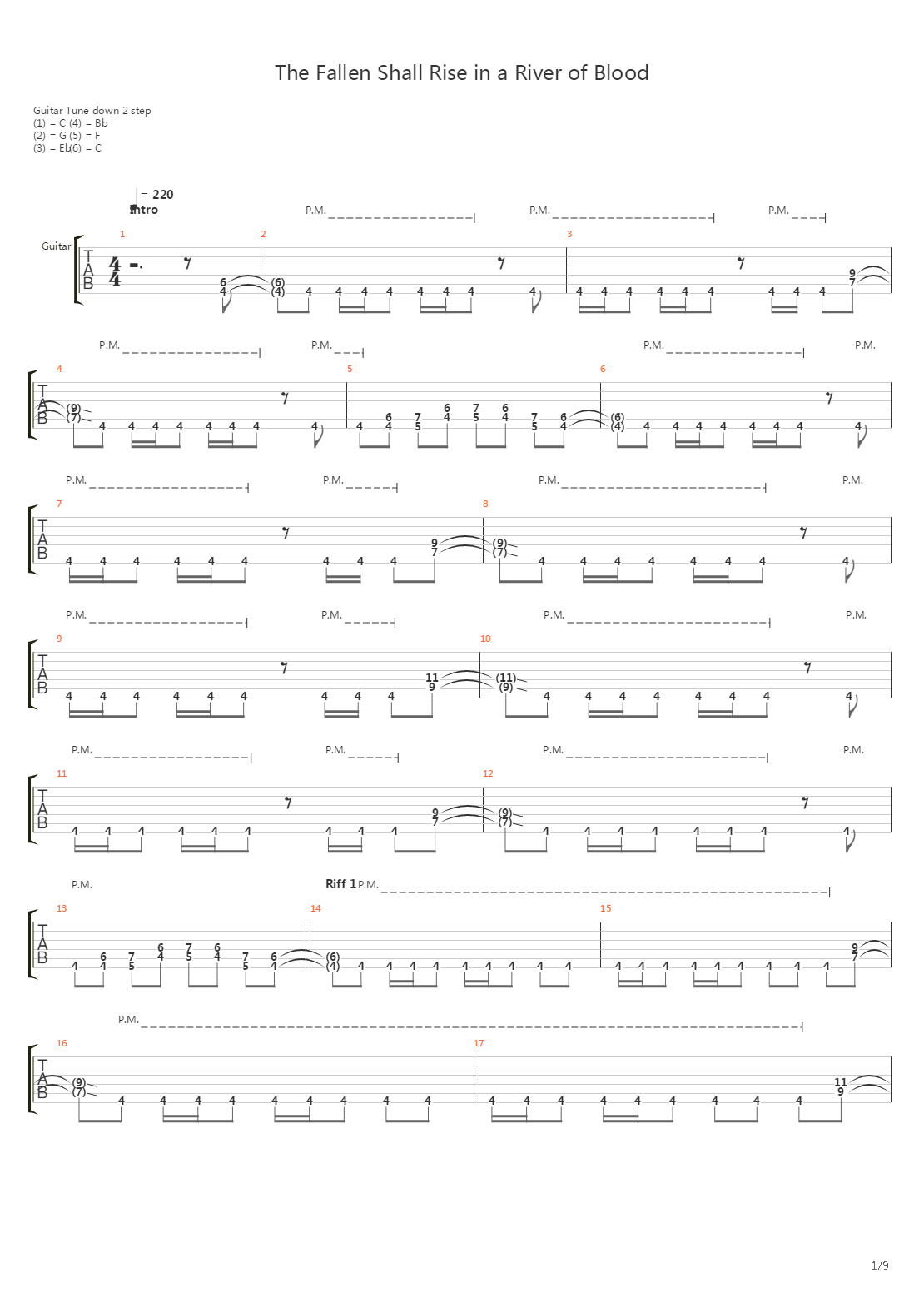 The Fallen Shall Rise In A River Of Blood吉他谱