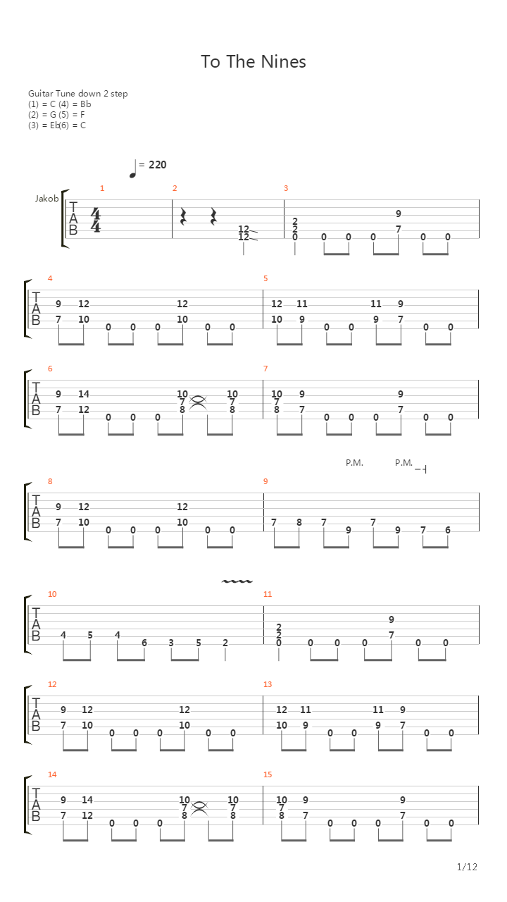 To The Nines吉他谱