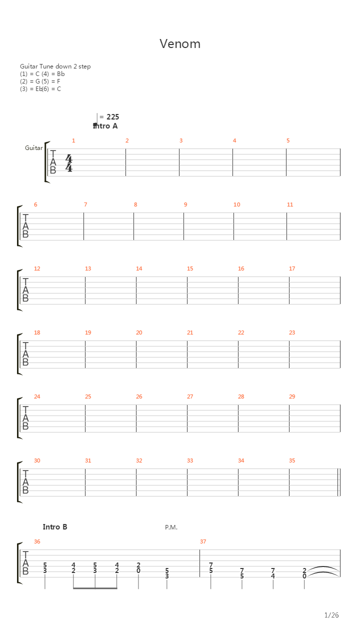 Venom吉他谱