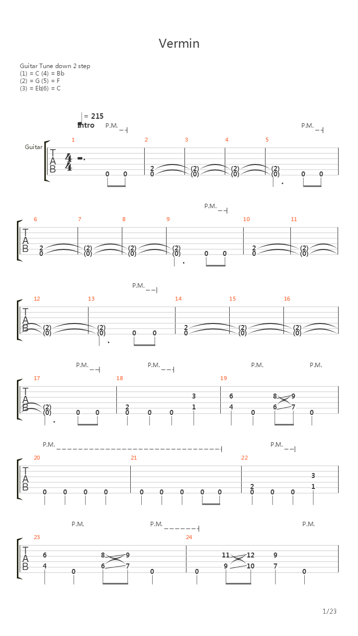 Vermin吉他谱