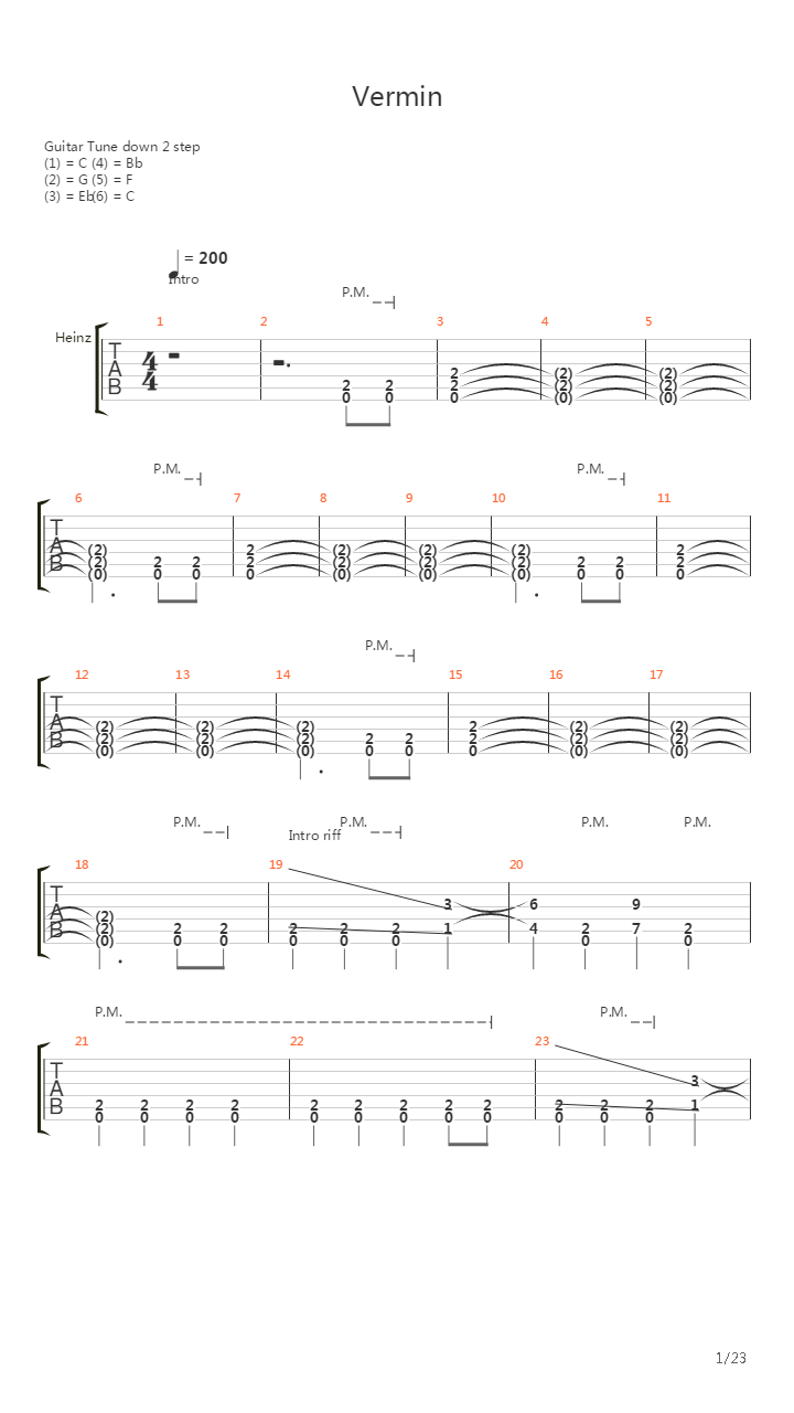 Vermin吉他谱