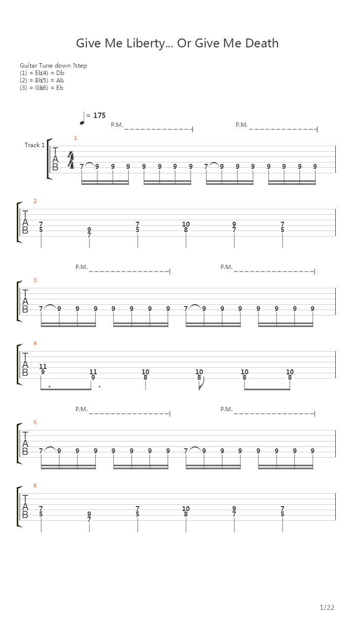 Give Me Liberty Or Give Me Death吉他谱