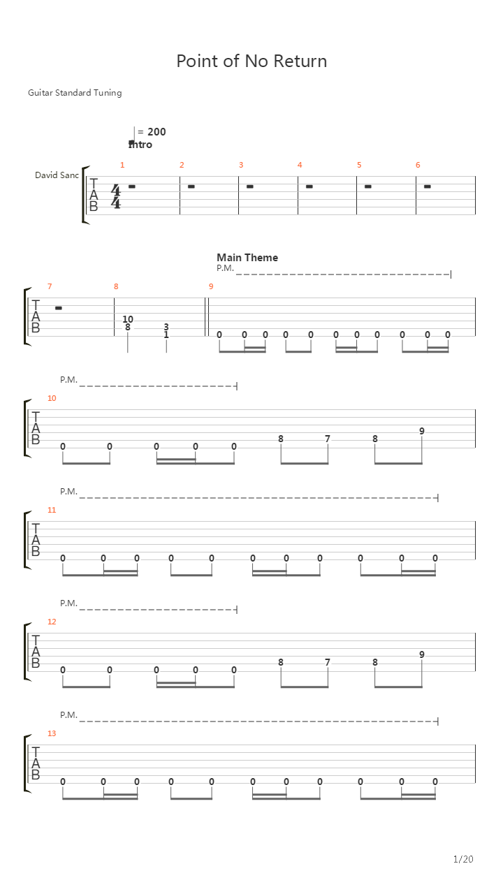 Point Of No Return吉他谱