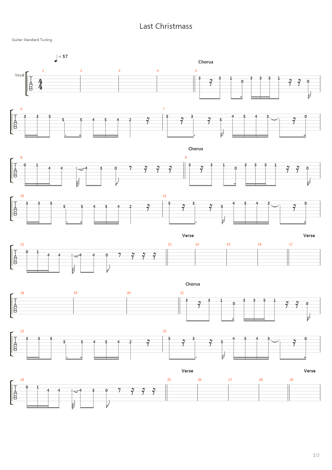Last Christmas吉他谱
