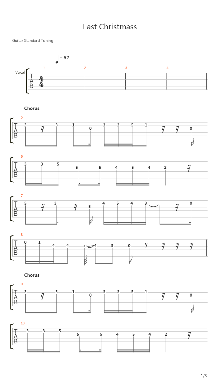 Last Christmas吉他谱