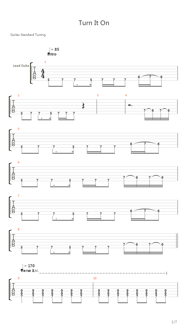 Turn It On吉他谱