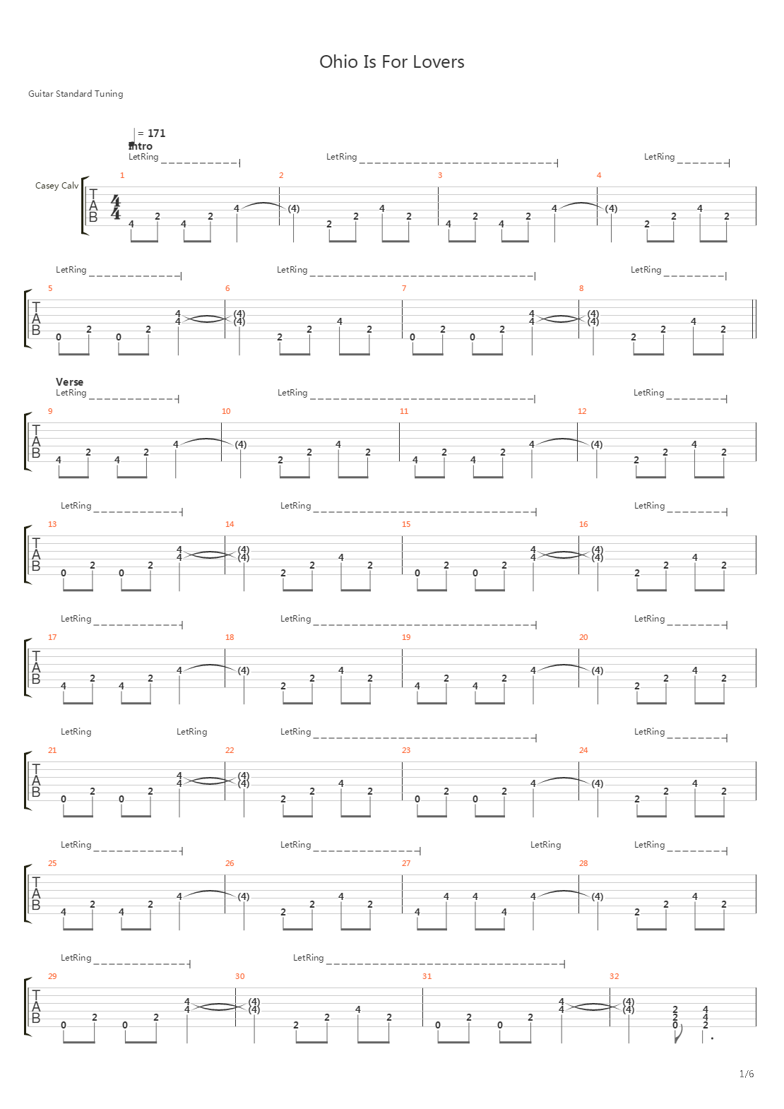 Ohio Is For Lovers吉他谱