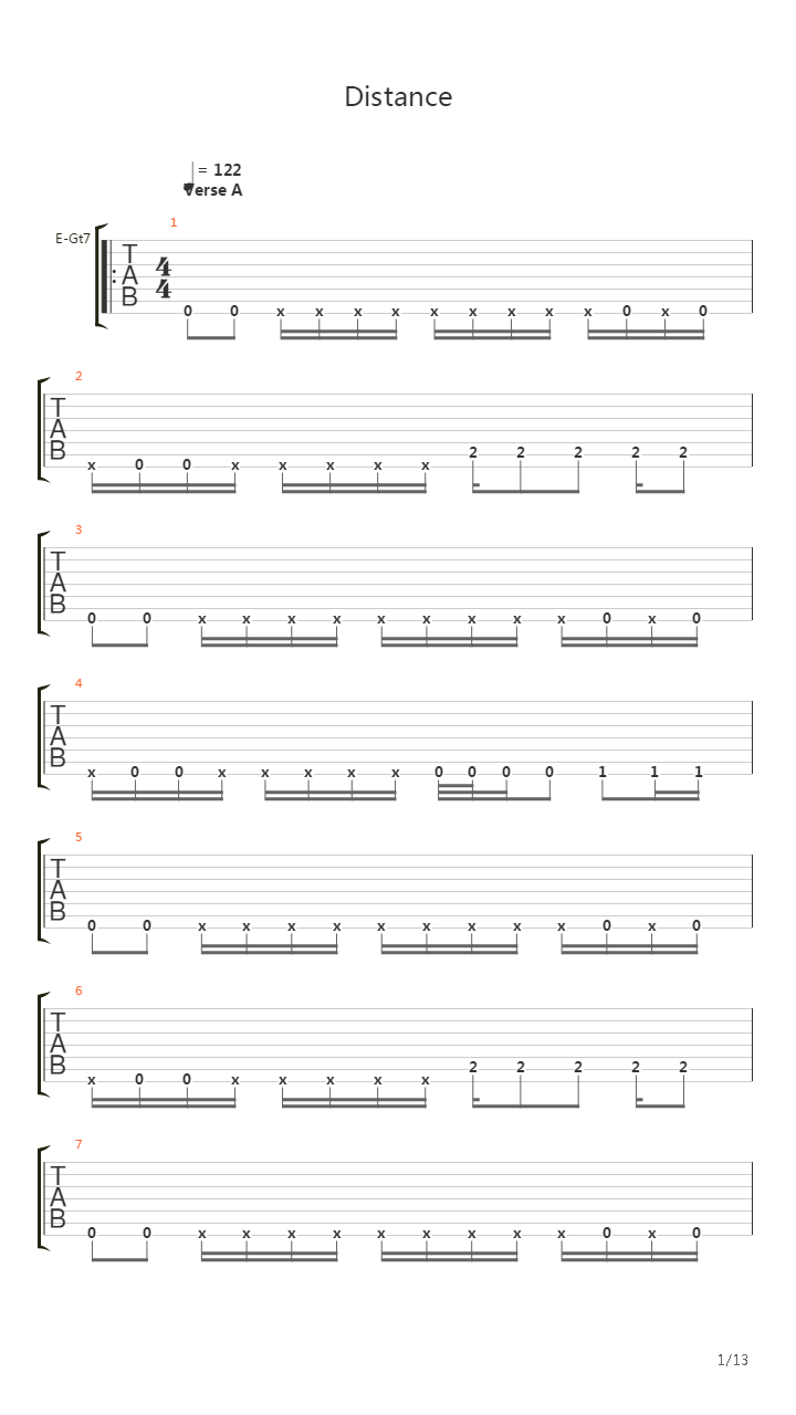 Distance吉他谱