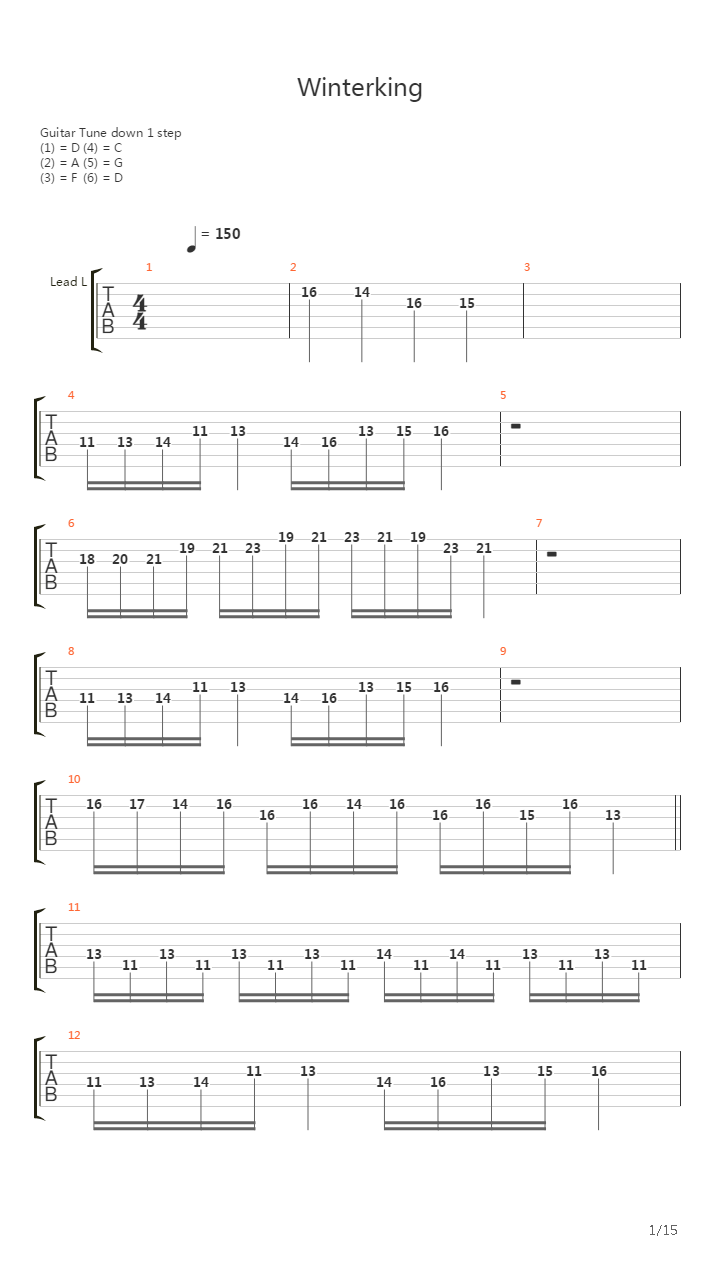 Winterking吉他谱