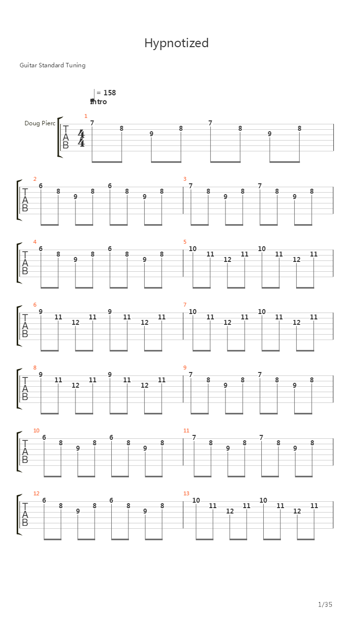 Hypnotized吉他谱