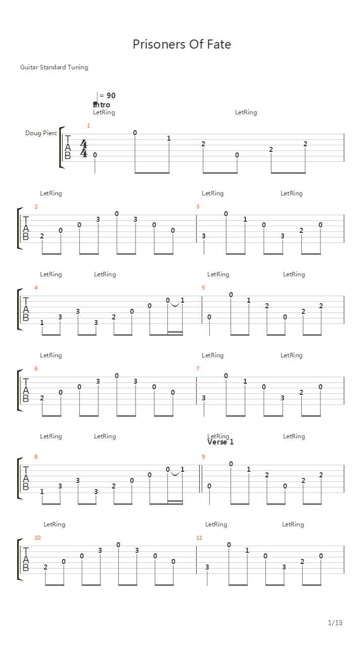 Prisoners Of Fate吉他谱