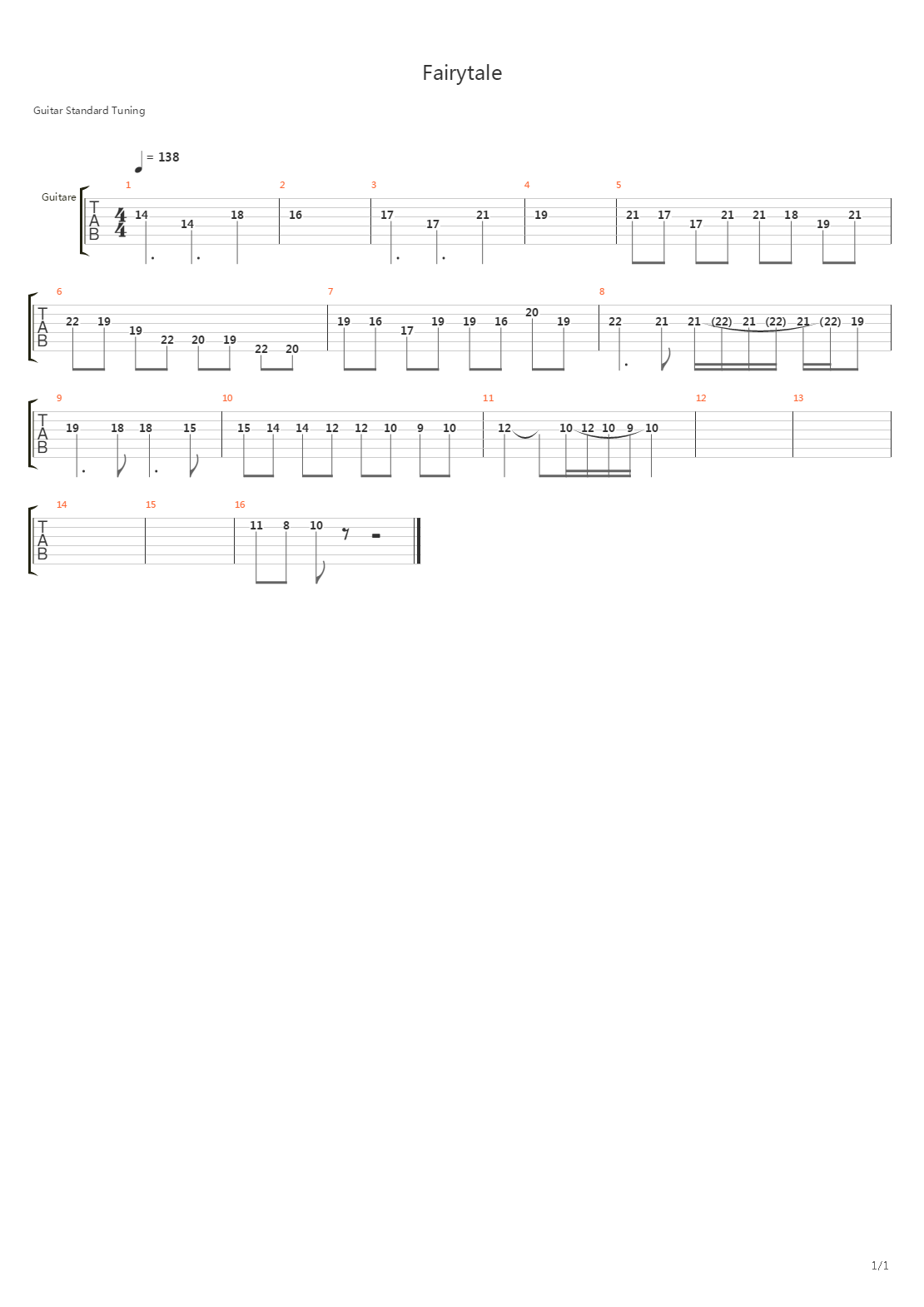 Fairy Tale吉他谱