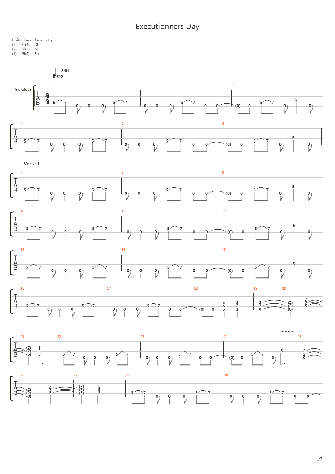 Executionner Days吉他谱