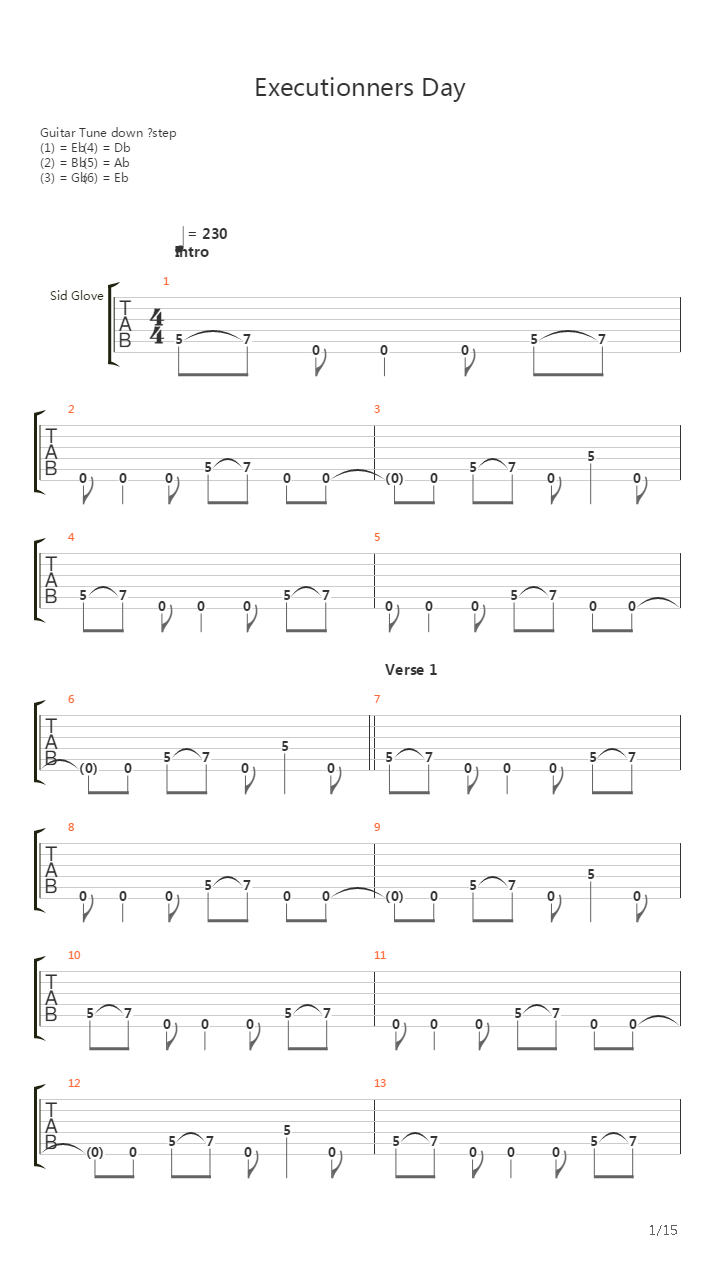 Executionner Days吉他谱