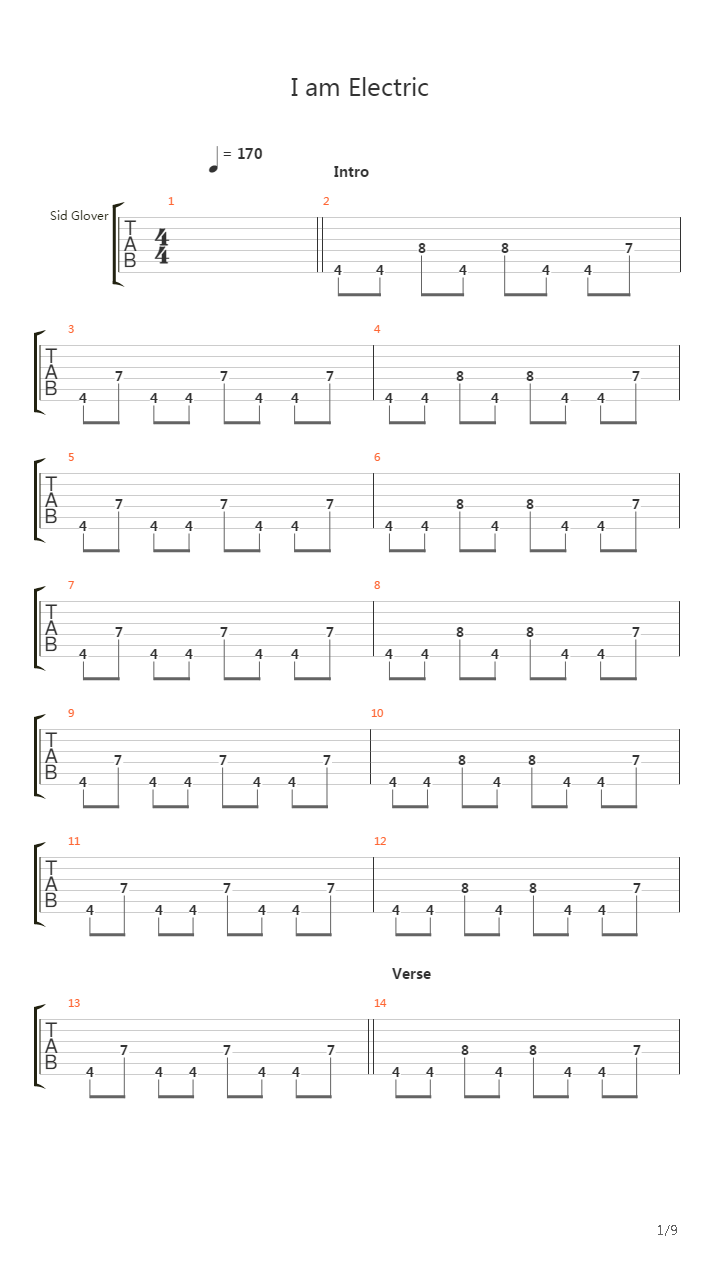 I Am Electric吉他谱